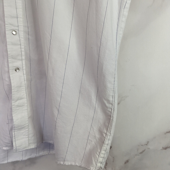 Vintage Roper Shirt Mens Snap Button White  Short Sleeve Size XL Stripe … - Picture 4 of 11